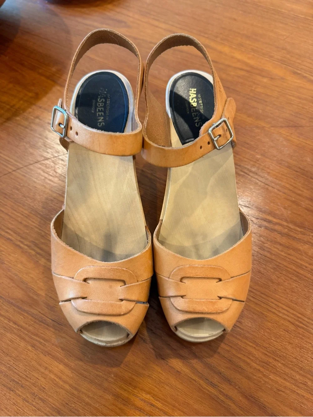 Swedish Hasbeens Super High Peep Toe Sandal